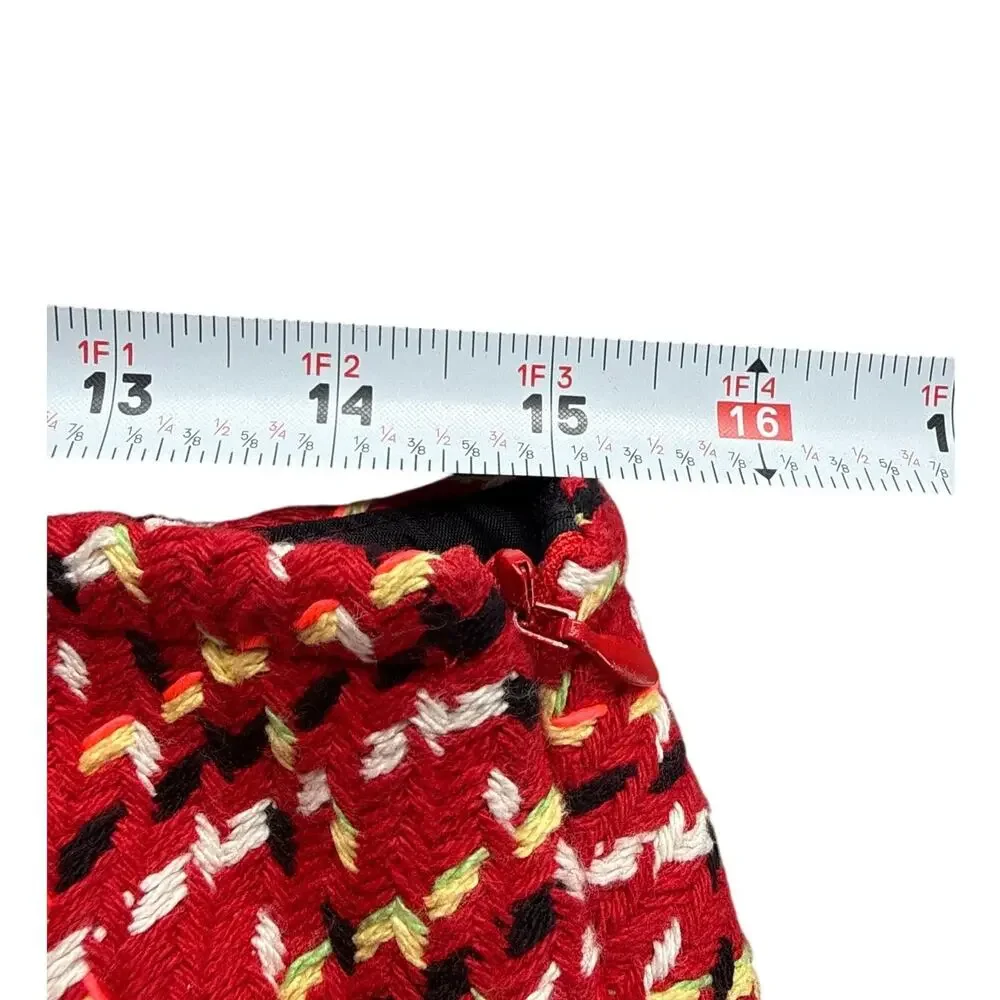 ANNA SUI Plaid Tweed Skirt Pleated Size Medium Academia Traditional